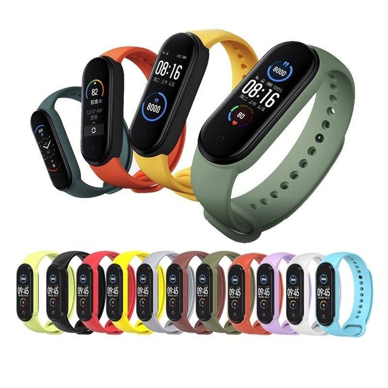 Dây Đeo Cao Su Silicon 2 màu Cho Xiaomi Miband 5 Chất Lượng cao