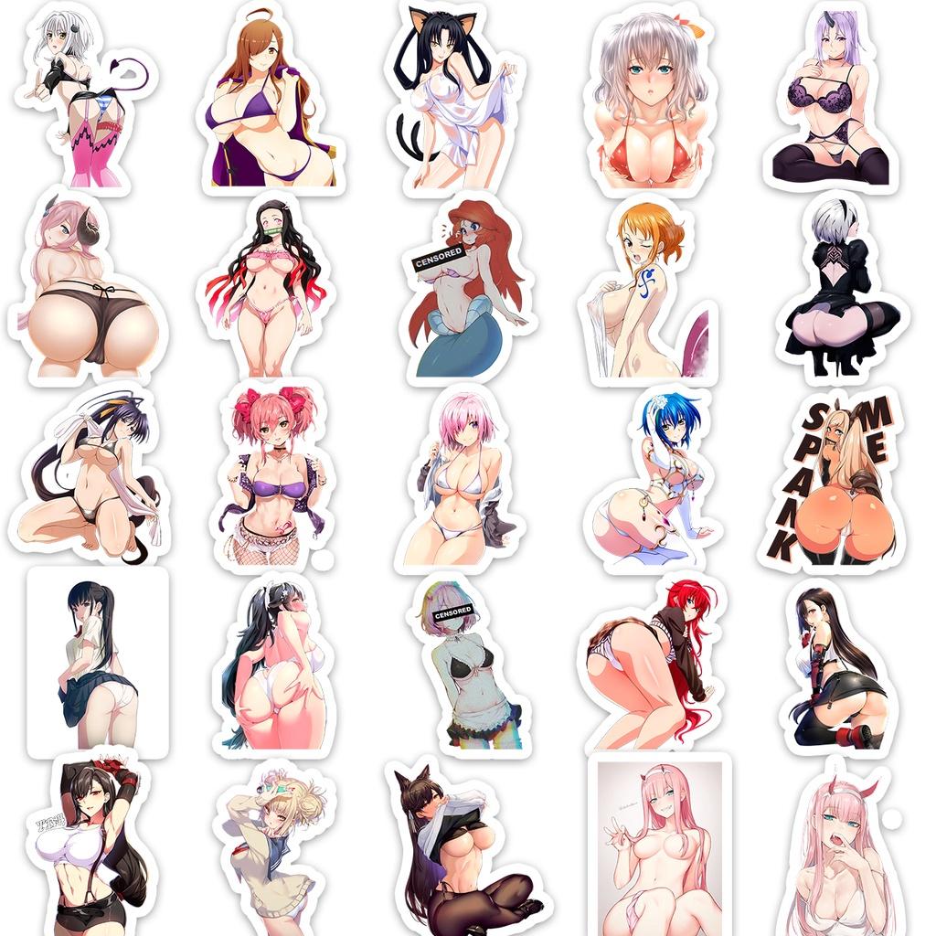 Set 50 cái Sticker Sexy Anime Girl, Sticker Anime Sexy, Sticker Waifu, Hình Dán Sexy Girl, Hình Dán Anime Nữ Gợi Cảm