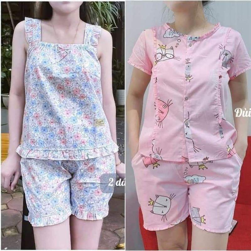 Đồ mặc nhà pizama thô hàn đẹp mát