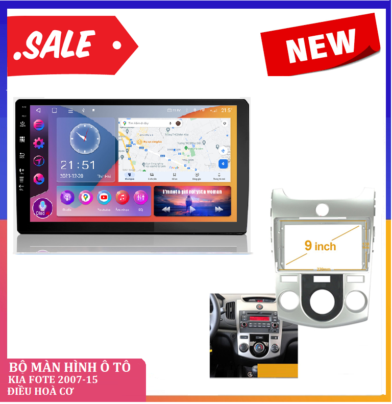 BỘ MÀN HÌNH ANDROID A.5 Ô TÔ 9 INCH Cấu hình RAM 2GB. ROM 32GB Bộ xử lý 8 nhân.BỘ XE KIA FOTE 2007-2015 CHẠY SIM 4G, THU PHÁT WIFI TIỆN LỢI,MÀN HÌNH A.5. LẮP CHUNG CHO MỌI DÒNG Ô TÔ XE HƠI