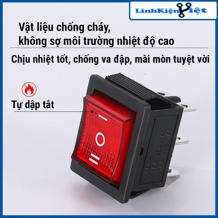 Công tắc bập bênh KCD4 6 chân 3 chế độ có đèn