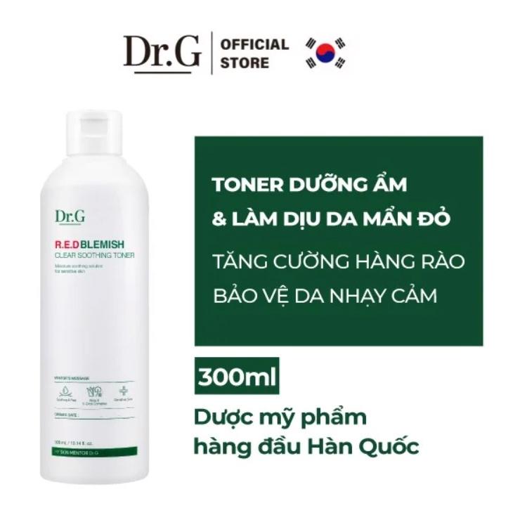 Nước hoa hồng cân bằng da Dr.G R.E.D Blemish Clear Soothing Toner Hàn Quốc 300ml