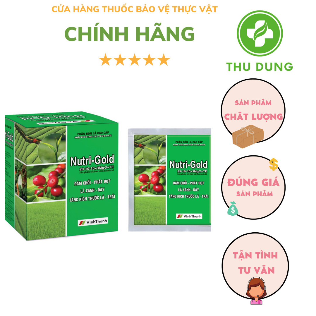 NUTRI-GOLD 29-10-10+ 3MGO+ TE GIÚP CÂY ĐÂM CHỒI, BUNG ĐỌT CỰC MẠNH, XANH LÁ CỰC NHANH, KÍCH RA HOA, RA RỄ
