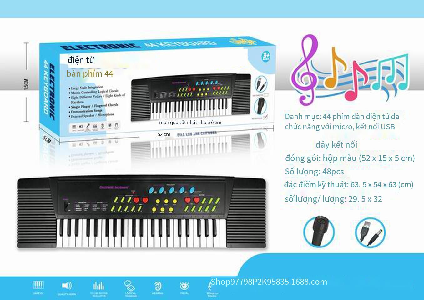Đàn organ điện tử đa chức năng 34 phím 37 phím 44 phím đặc biệt có giá đỡ nhạc kèm micrô Cáp giao diện USB
