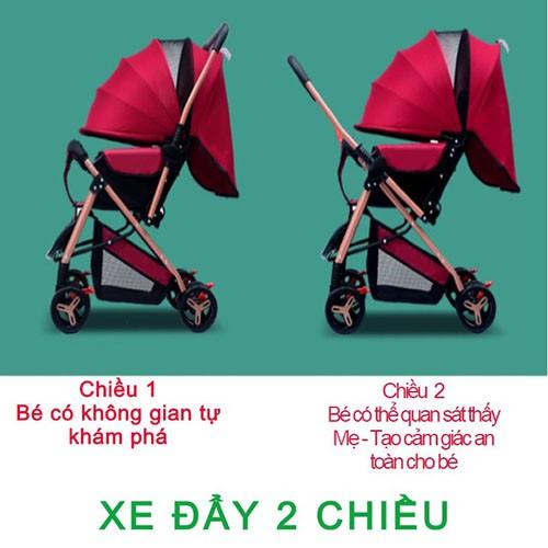 Xe đẩy cho bé  thông minh gấp gọn 2 chiều 3 tư thế dành cho em bé sơ sinh đến 5 tuổi