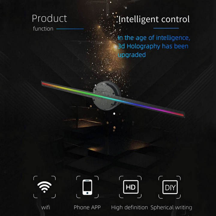 Quạt Quảng Cáo 3D Hologram WIFI APP Remote LEDTECH HD - Home and Garden