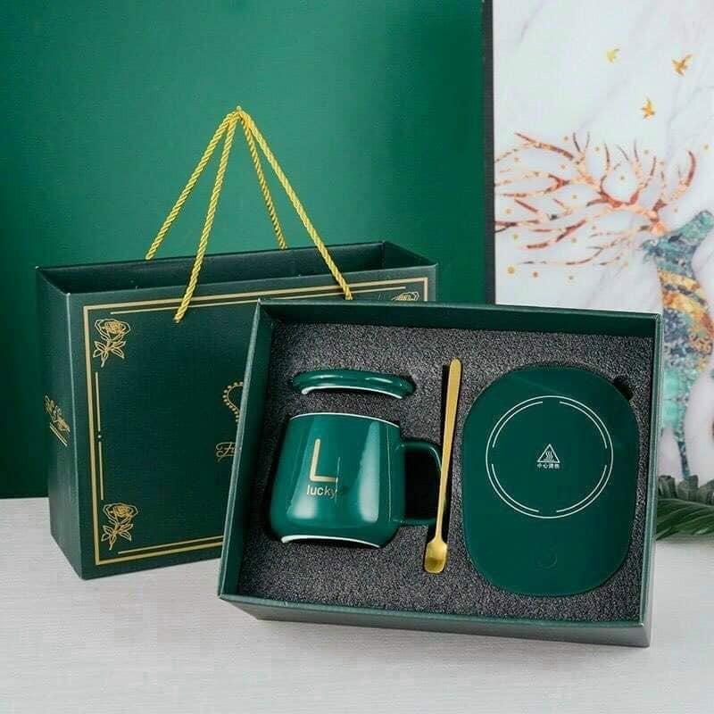 Bộ Đế Hâm Nóng Điện Tử Kèm Ly Sứ Cao Cấp Hiện Đại Và Gọn Nhẹ - Hàng Chất Lượng