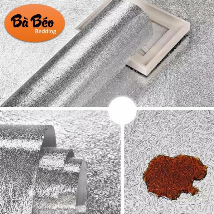 Giấy bạc dán bếp cách nhiệt chống thấm bền đẹp khổ 0.6 * 3m (Màu Bạc)