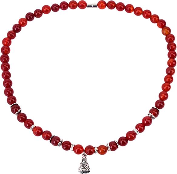 Vòng Cổ Mã Não Đỏ Tự Nhiên Charm Phật Bà Gembank