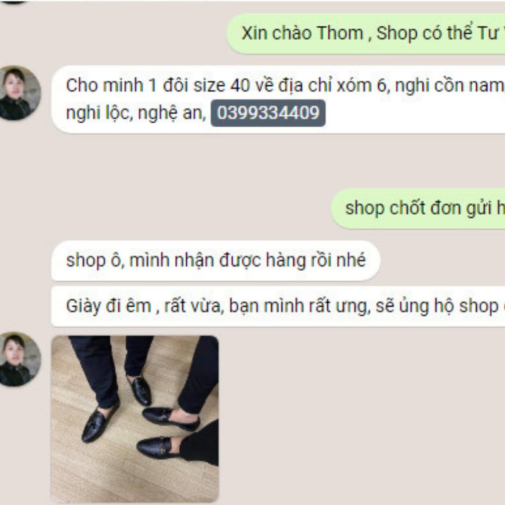Giày lười da nam công sở dập vân cá sấu, có chuông - giày lười nam có Đế cao 3cm, Mã V55