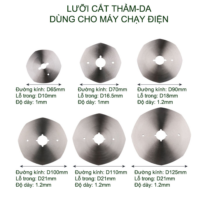01 Lưỡi cắt thảm, da dùng thay thế cho máy cắt chạy điện, bằng thép cacbon