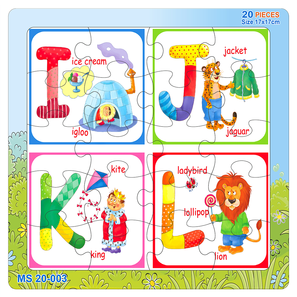 07 bộ tranh xếp hình 20 mảnh size 17x17cm – đồ chơi trí tuệ cho bé từ 2 tuổi – Combo The Alphabet