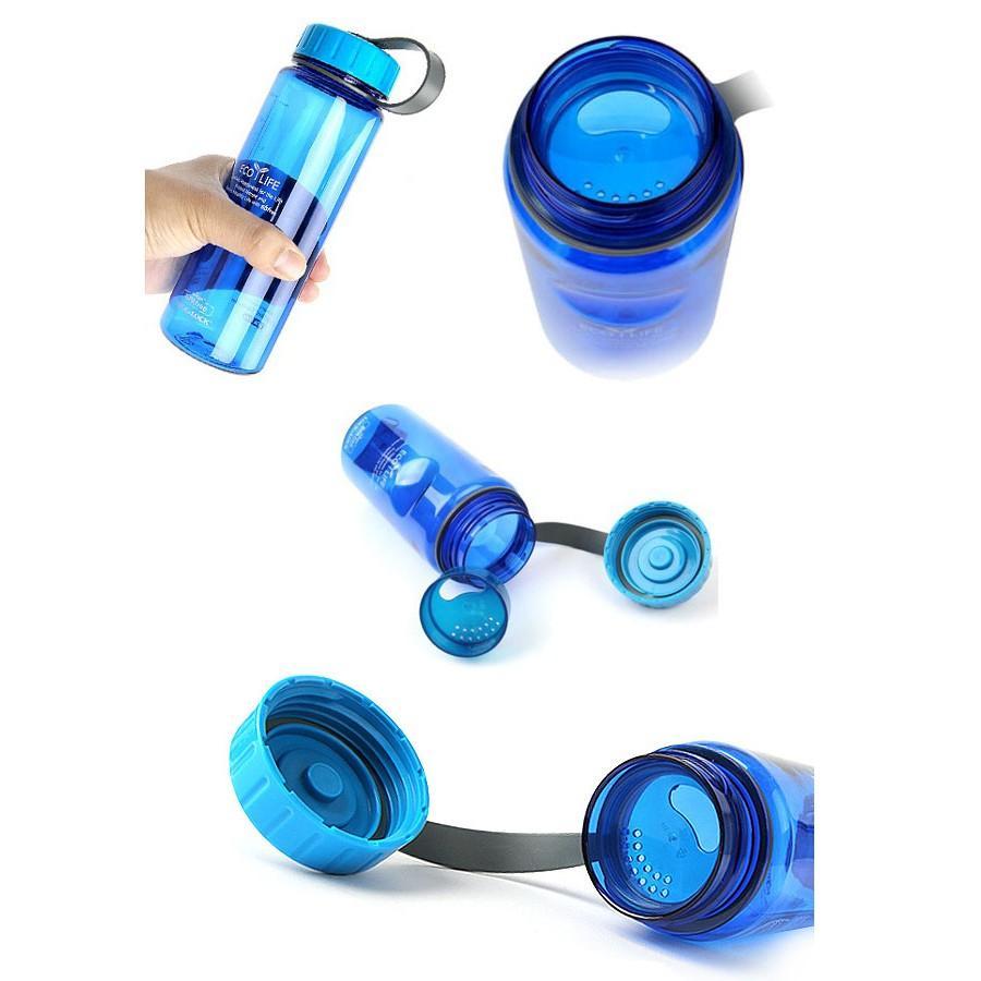 Bình nước nhựa LocknLock Eco 500ml màu xanh dương ABF613B, Hàng chính hãng, nhựa Tritan, độ bền cao - JoyMall