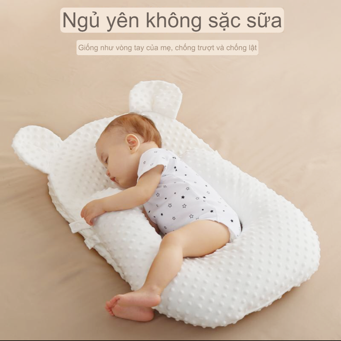 Gối chống trào ngược cho bé cao cấp, Gối chống sặc cho bé và đệm định hình ngủ đúng tư thế - MK23021