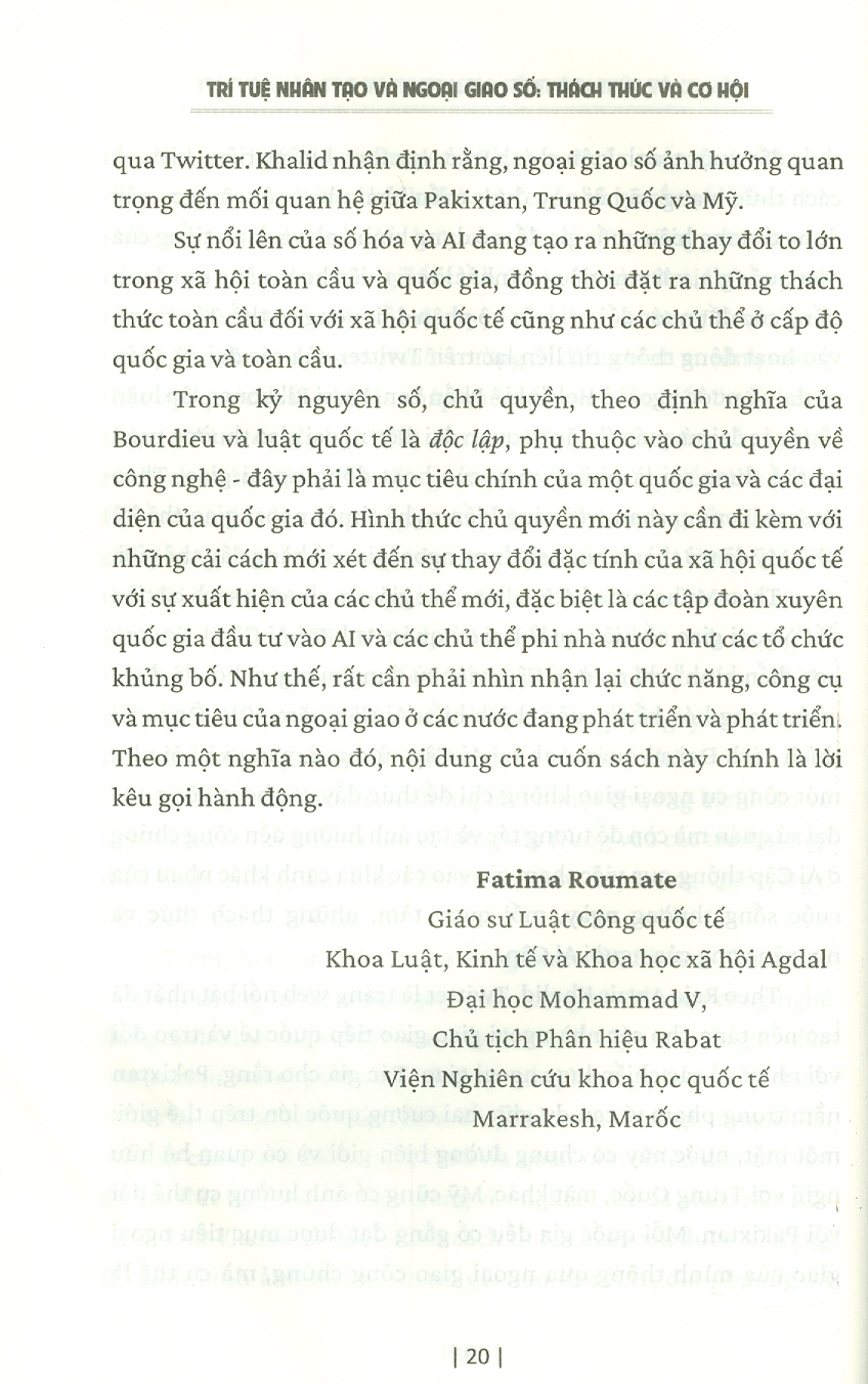 Trí Tuệ Nhân Tạo Và Ngoại Giao Số - Thách Thức Và Cơ Hội (Sách tham khảo)