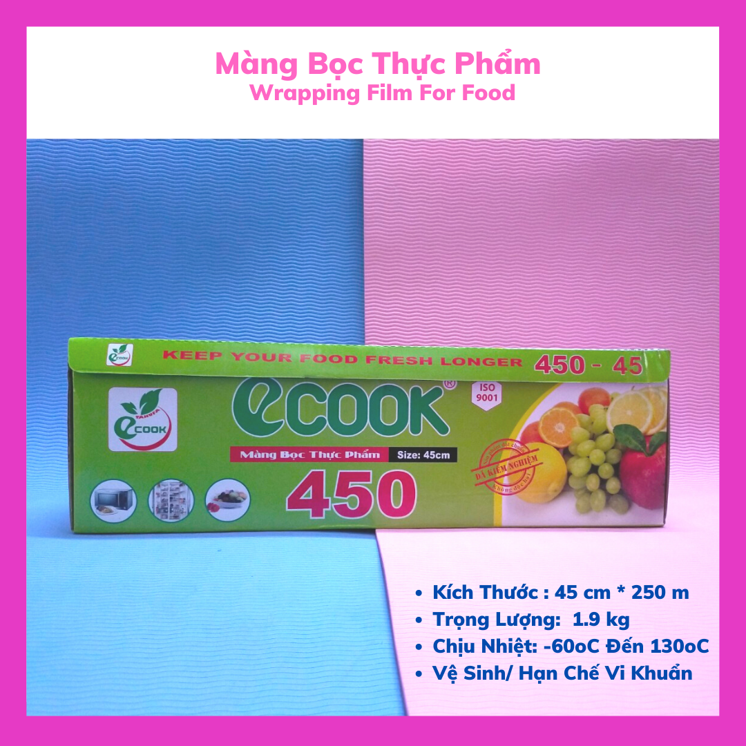 Combo 2 Hộp Màng bọc thực phẩm loại có thanh cắt tiện lợi - Loại To - Dùng cho Siêu Thị, Nhà Hàng - 30 CM * 500 M  / Set 2  Boxes Of Wrapping Film For Food - Large Size For Restaurant or Suppermarket - 30C M * 500 M