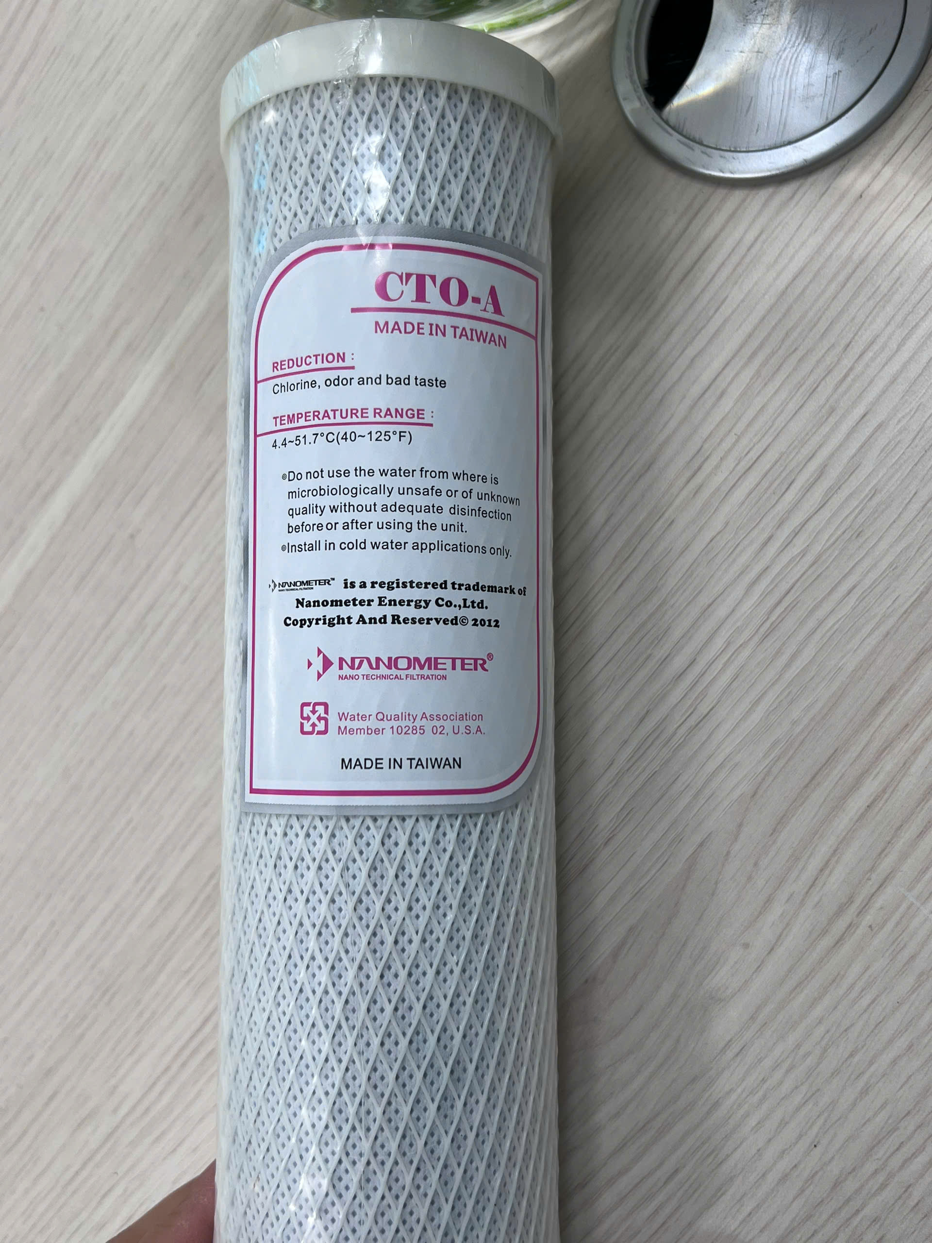 Lõi lọc than hoạt tính dạng nén CTO hàng chính hãng Nanometer nhập khẩu Đài Loan