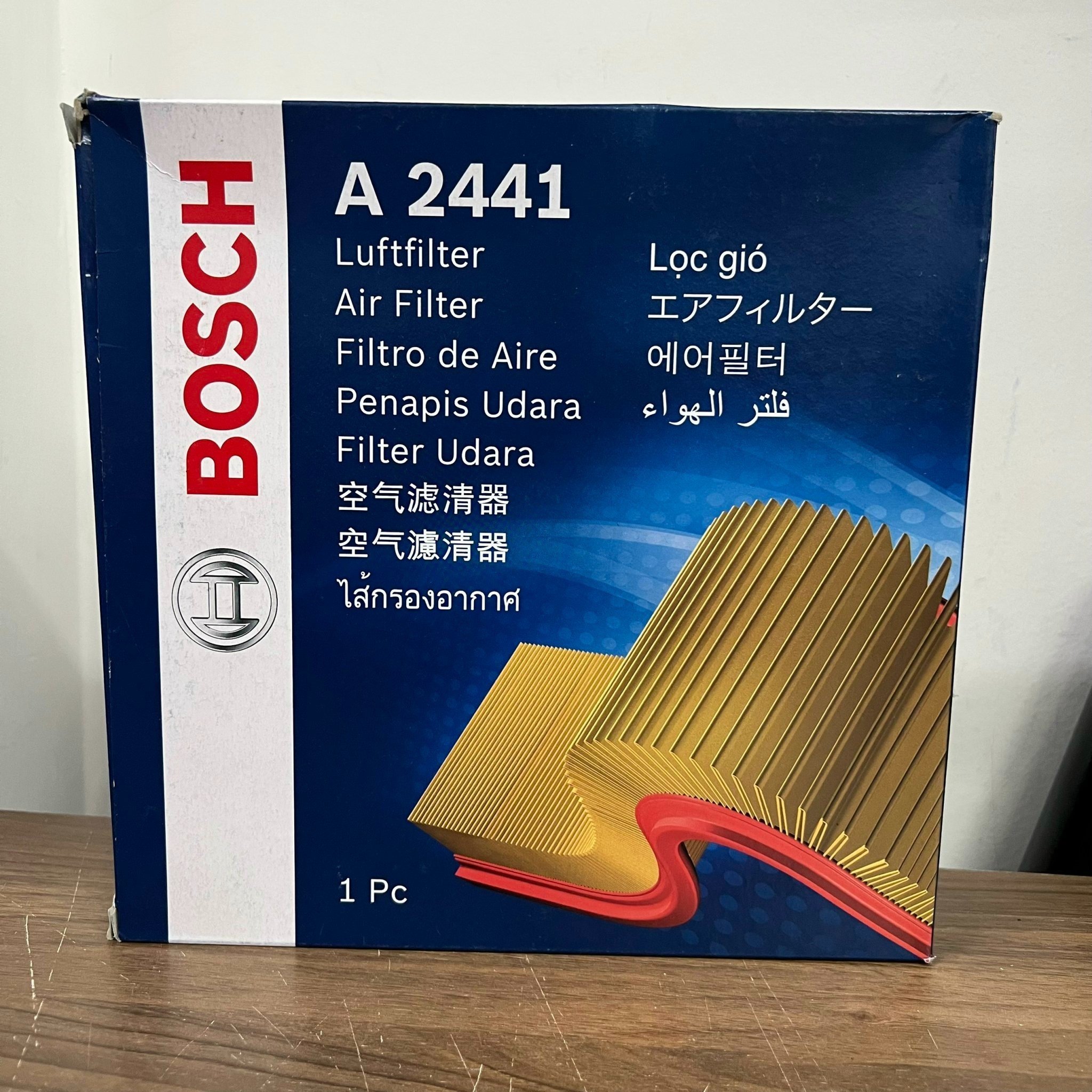 Lọc Gió Động Cơ BOSCH A2441 cho xe Kia Morning (11- 2022), Made in Korea