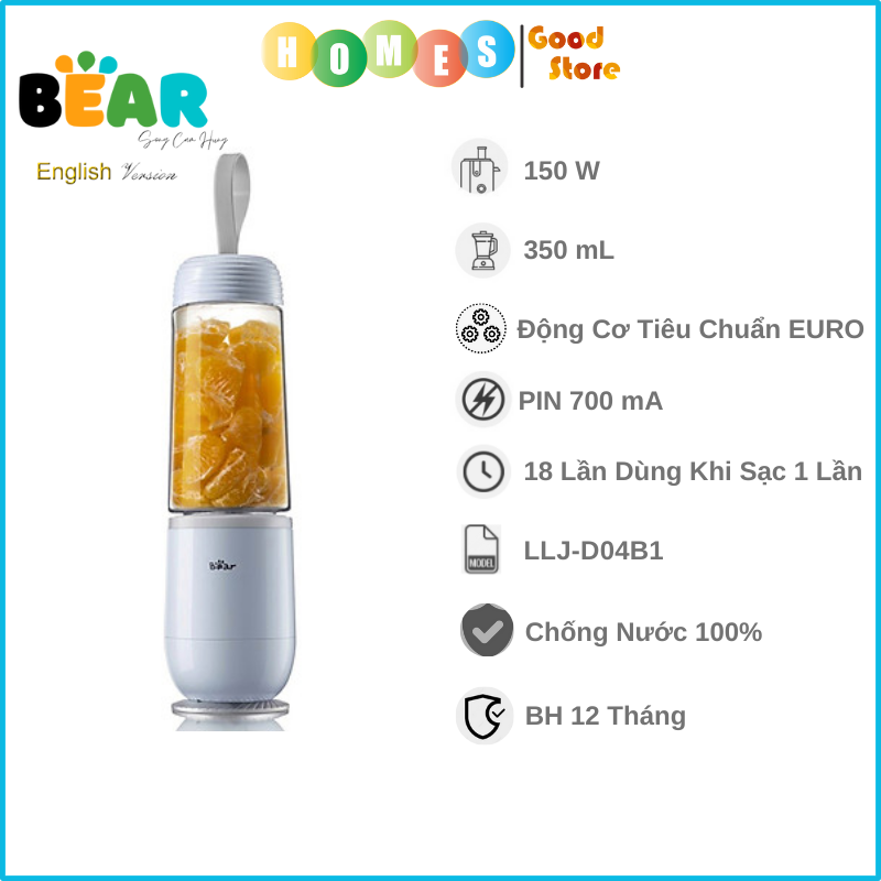 Máy Sinh Tố Cầm Tay BEAR LLJ-D04B1 - Hàng Chính Hãng