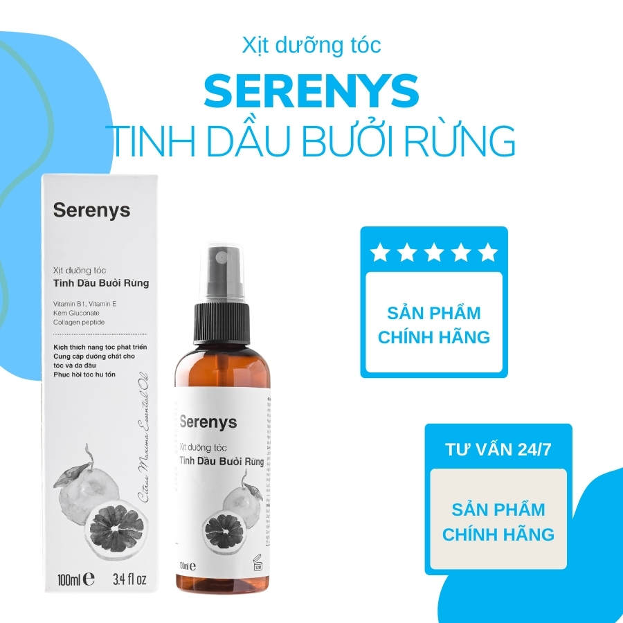 Xịt dưỡng tóc tinh dầu bưởi rừng Serenys 100ml