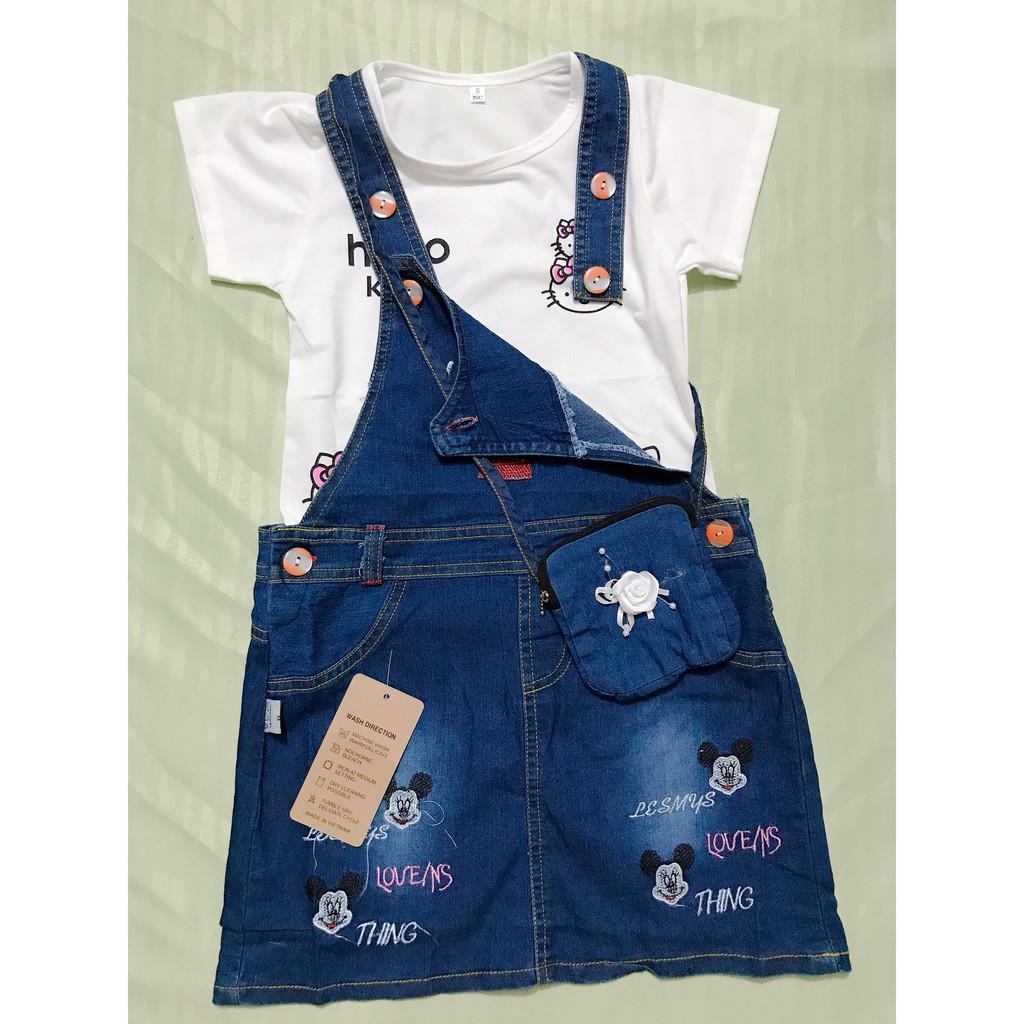 Set Yếm Jean cho bé gái siêu cute