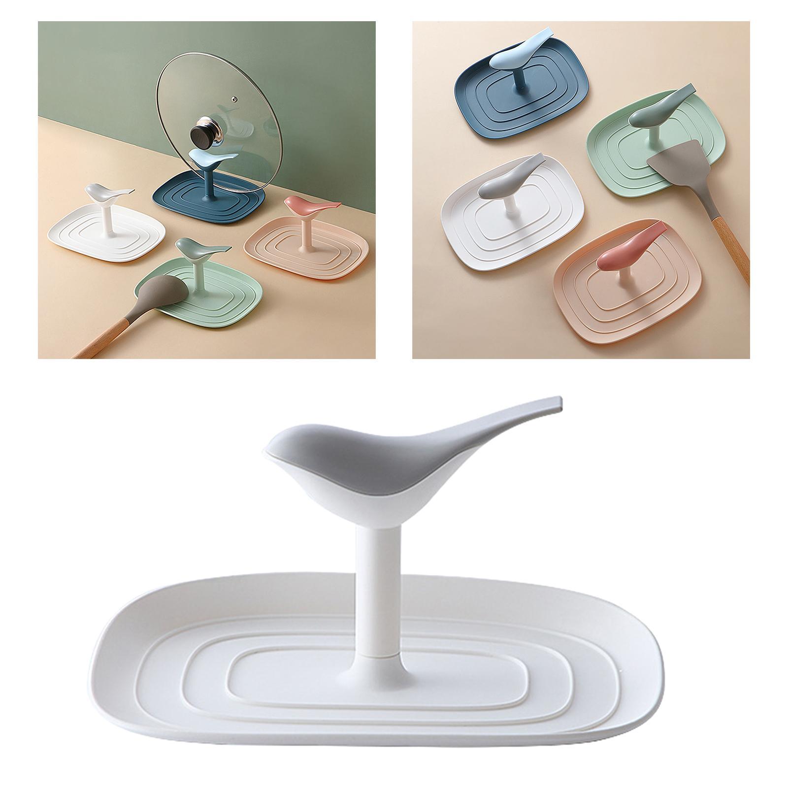Kitchen Pot Lid Holder Countertop Cookware Spoon Rest Stand Rack