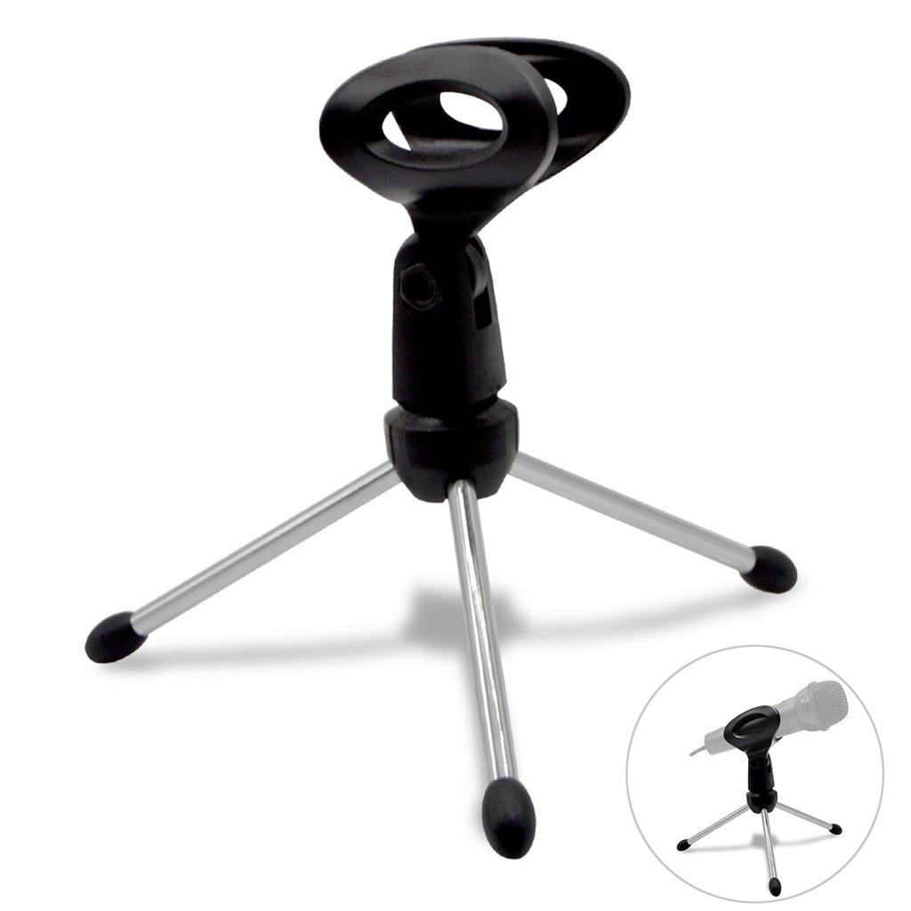 Adjustable Metal Tripod Desktop Microphone Clip Holder Stand Mic Accessory