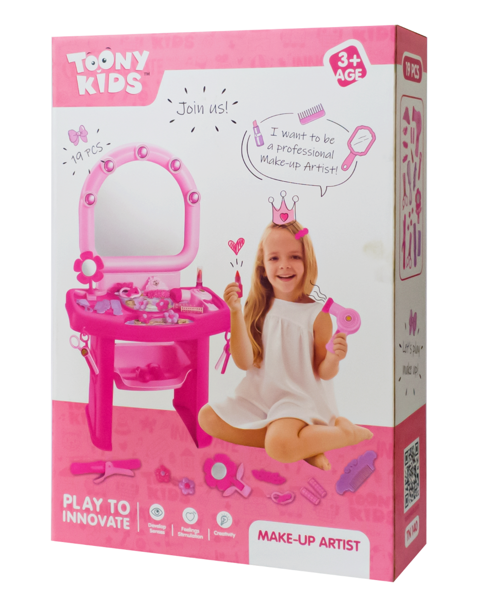 Đồ Chơi Bàn Trang Điểm TOONYKIDS - Đồ Chơi Nhập Vai Cho Bé - Makeup Artist TN140 [Tặng Kèm Sticker]