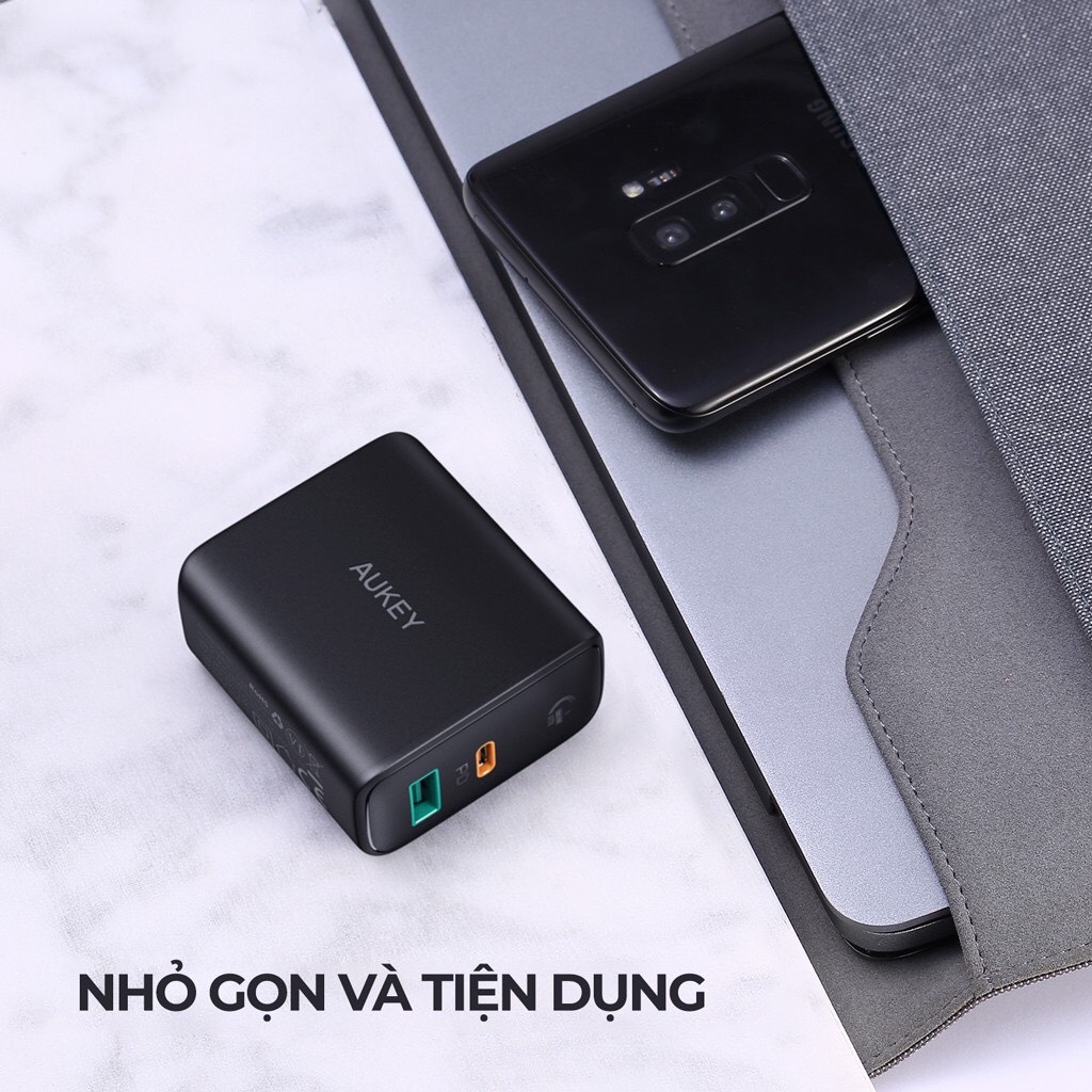 Củ sạc nhanh Aukey PA-F3S 32W Chuẩn Power Delivery - Công Nghệ AiPower - Hàng Chính Hãng