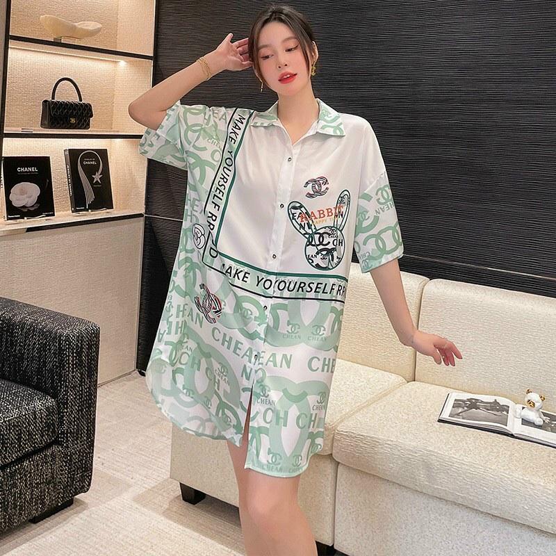 Pijama Lụa Tay Dài Quần Dài Họa Tiết Sang Trọng Mặc Nhà Siêu Mát QC22270