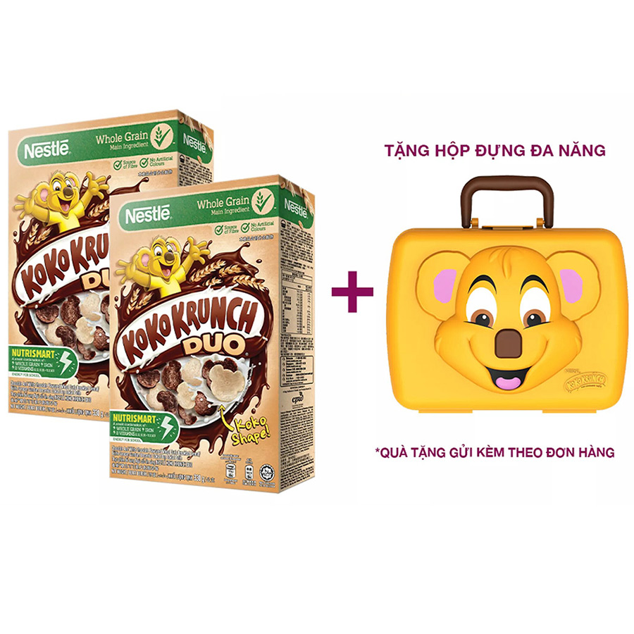 Combo 2 ngũ cốc ăn sáng Koko Krunch Duo (Hộp 330g) [Tặng hộp đựng đa năng]