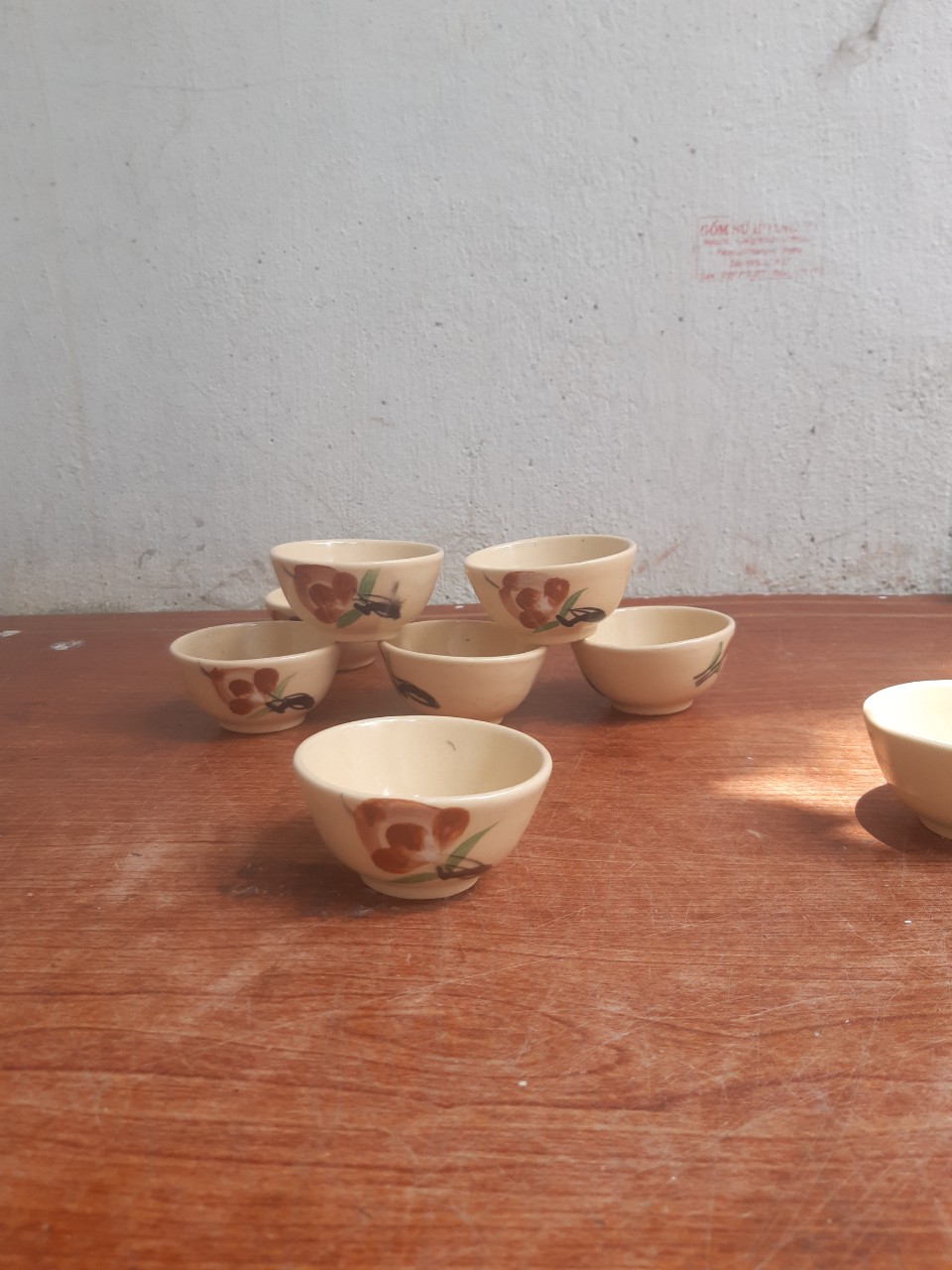 Chén bánh bò, chén nước chấm vẽ tay hoa cỏ 30 cái