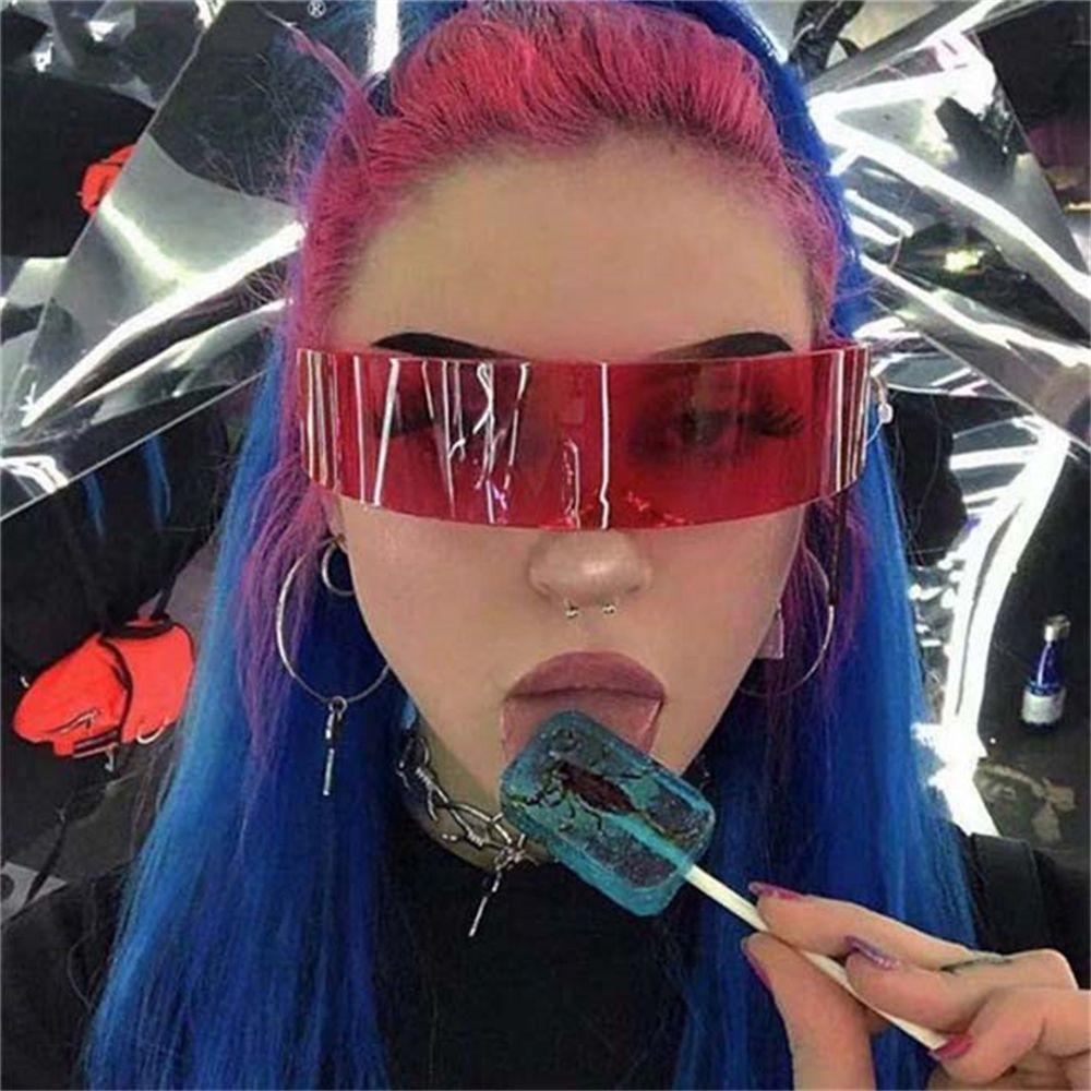 Mới Không Gọng Kính Mát Nữ Nam Quá Khổ Hợp Thời Trang Quấn Kính Mát Punk Một Mảnh Kính Thể Thao Kính Chống Nắng Kính Sắc Thái Kính Mắt Color: silver
