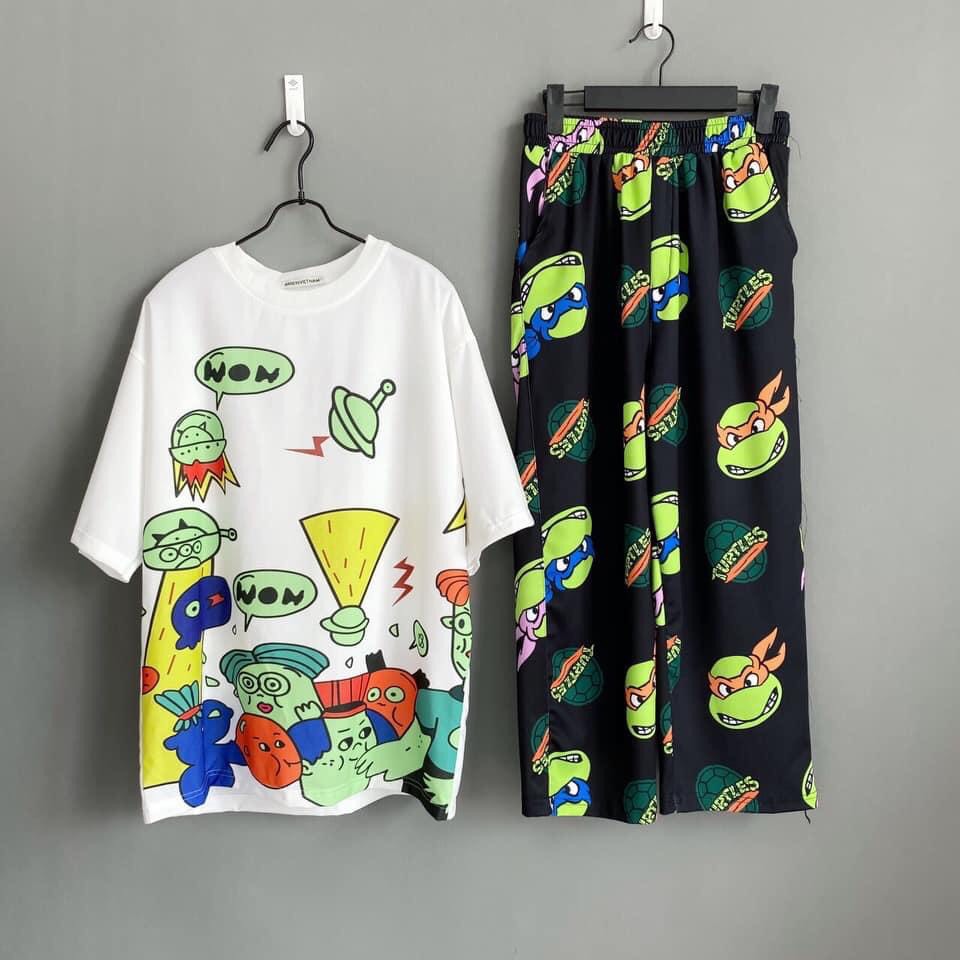 Áo tay lỡ form rộng in full 3D. Áo phông unisex. Áo tay lỡ cartoon hoạt hình. hongduyen2188