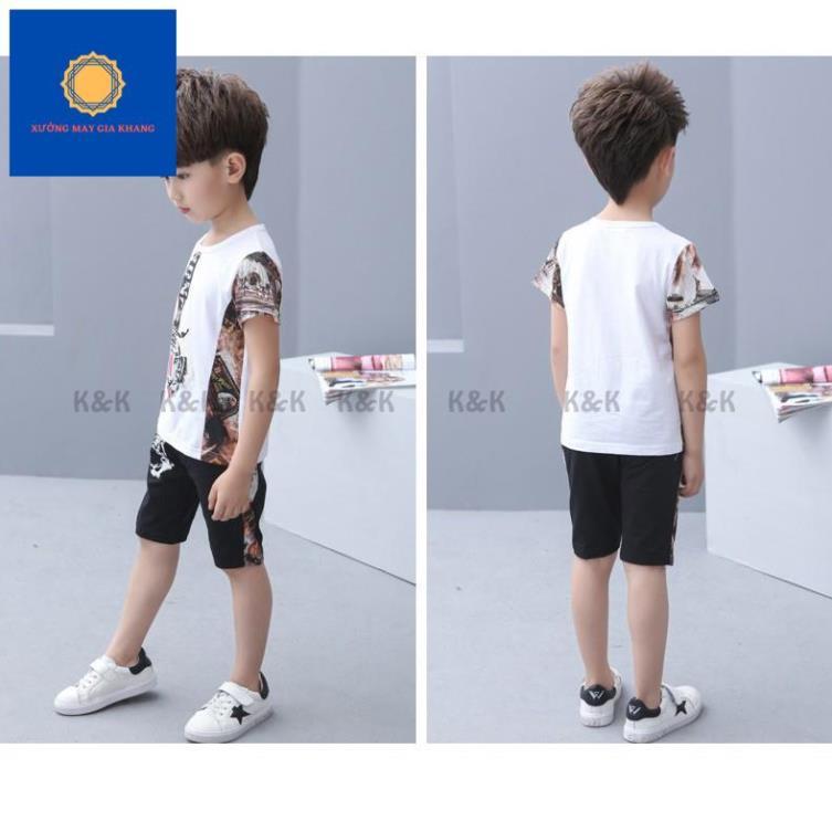 Đồ bộ quần áo thun bé trai in cọp, may phối in 3D, chất cotton thoải mái mát mẻ - Quần áo trẻ em - GiaKhang.
