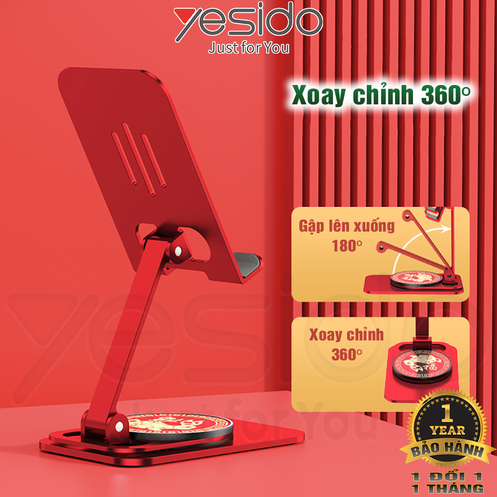 Giá đỡ Điện thoại Để bàn cho iPad, Máy tính bảng Xoay chỉnh 360 độ Chất liệu Hợp Kim Nhôm Cao cấp Có thể Gấp gọn Siêu di động Mã K6 - Hàng Chính Hãng