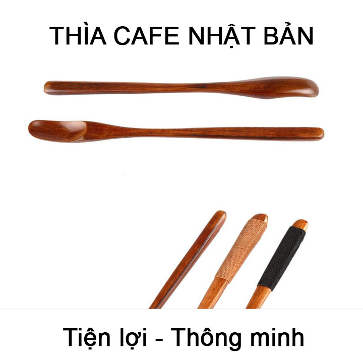 Thìa pha cà phê  làm băng gỗ phong cách Nhật Bản