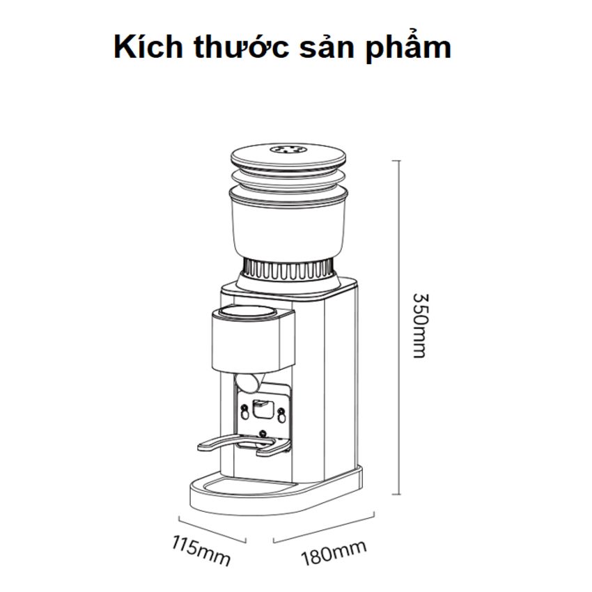 Máy xay hạt cà phê Espresso chuyên nghiệp thương hiệu HiBREW G7 tích hợp 48 chế độ xay - Hàng Chính Hãng