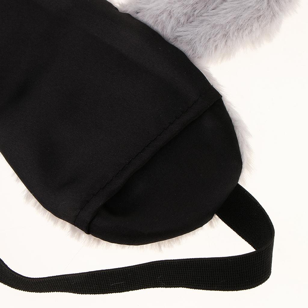 4xKids Adults Plush Bunny Rabbit Sleep Mask Eye Shade Cover Blindfold Gray