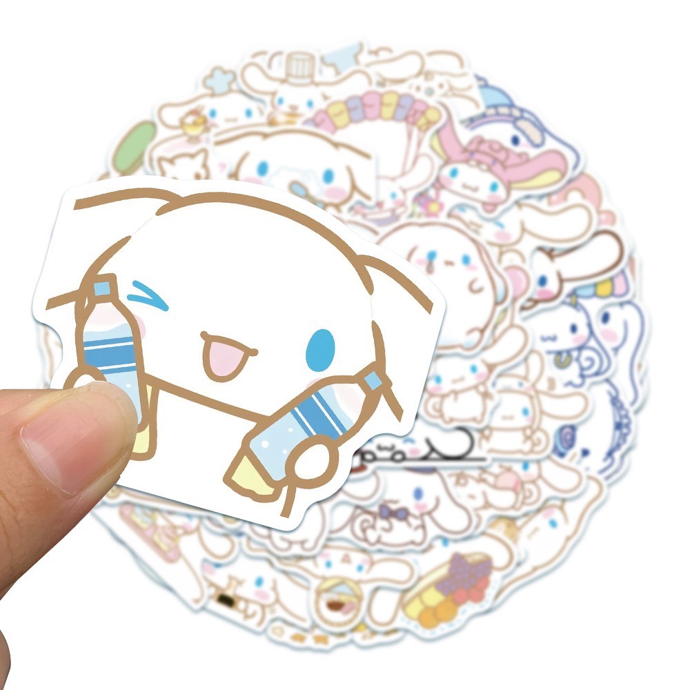 Set 50 Sticker Trang Trí Hình Chú Chó Cinnamon Đáng Yêu