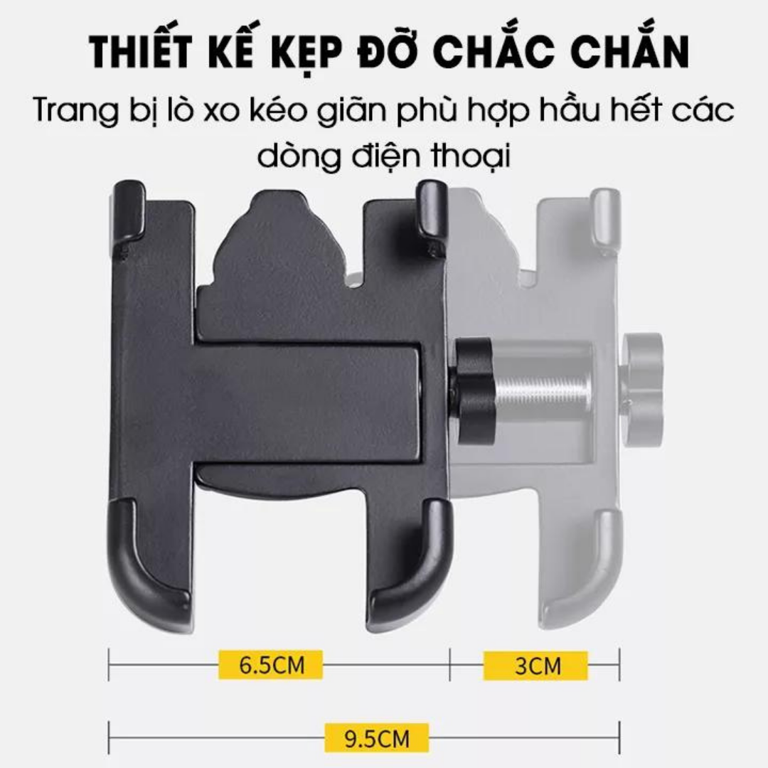 Giá đỡ kẹp điện thoại kim loại gắn gương chiếu hậu xe máy C2 hàng TiMa.lala - Hàng chính hãng