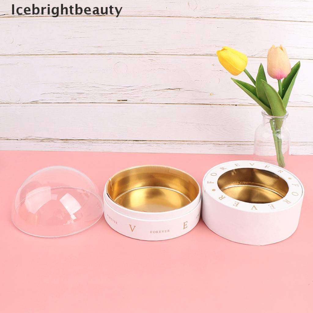 Icebrightbeauty 1pc Chocolates Box Flower Box Round Handle Transparent Gift Box Packing Box VN