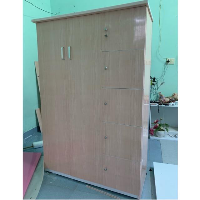 Tủ người lớn nhựa đài loan gỗ nhạt 124x185 cm