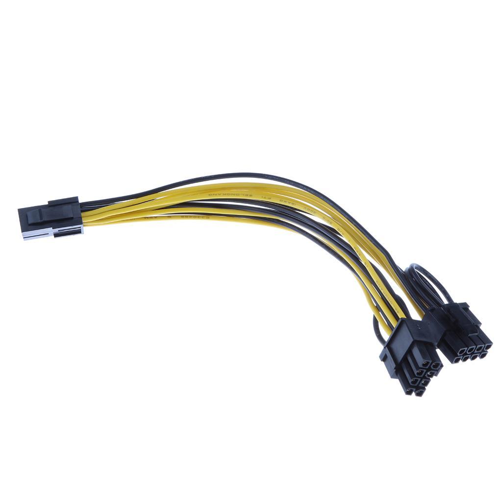 2pcs Video Card Splitter Cable 6 to 2xPCIe 8pin+2x 15pin SATA to 6pin PCIe