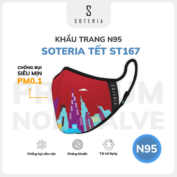 Khẩu trang thời trang Soteria Tết ST167 - N95 lọc 99% bụi mịn 0.1 micro