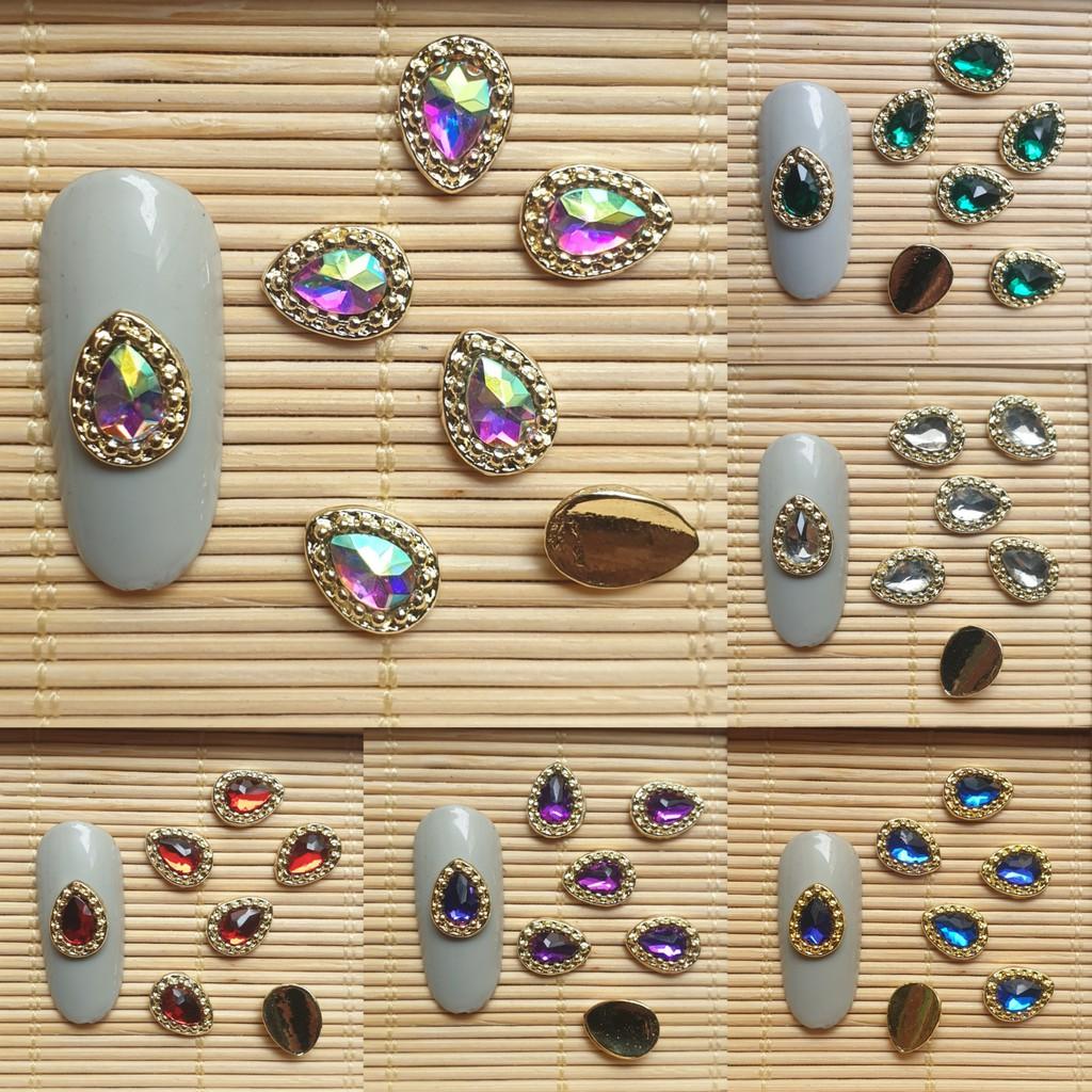 (ảnh thật) Charm đá giọt nước đính móng 5B
