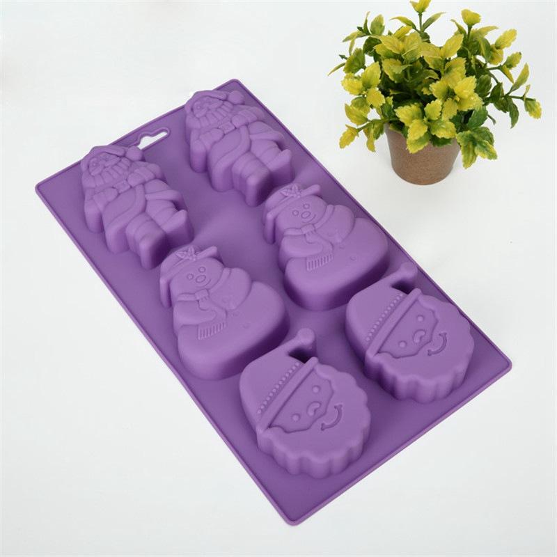 Xà Phồng Silicon Nến Khuôn Giáng Sinh Khuôn Mẫu Sáp Tan Làm Thủ Công Bộ Khay Bakeing Khuôn Bếp DIY