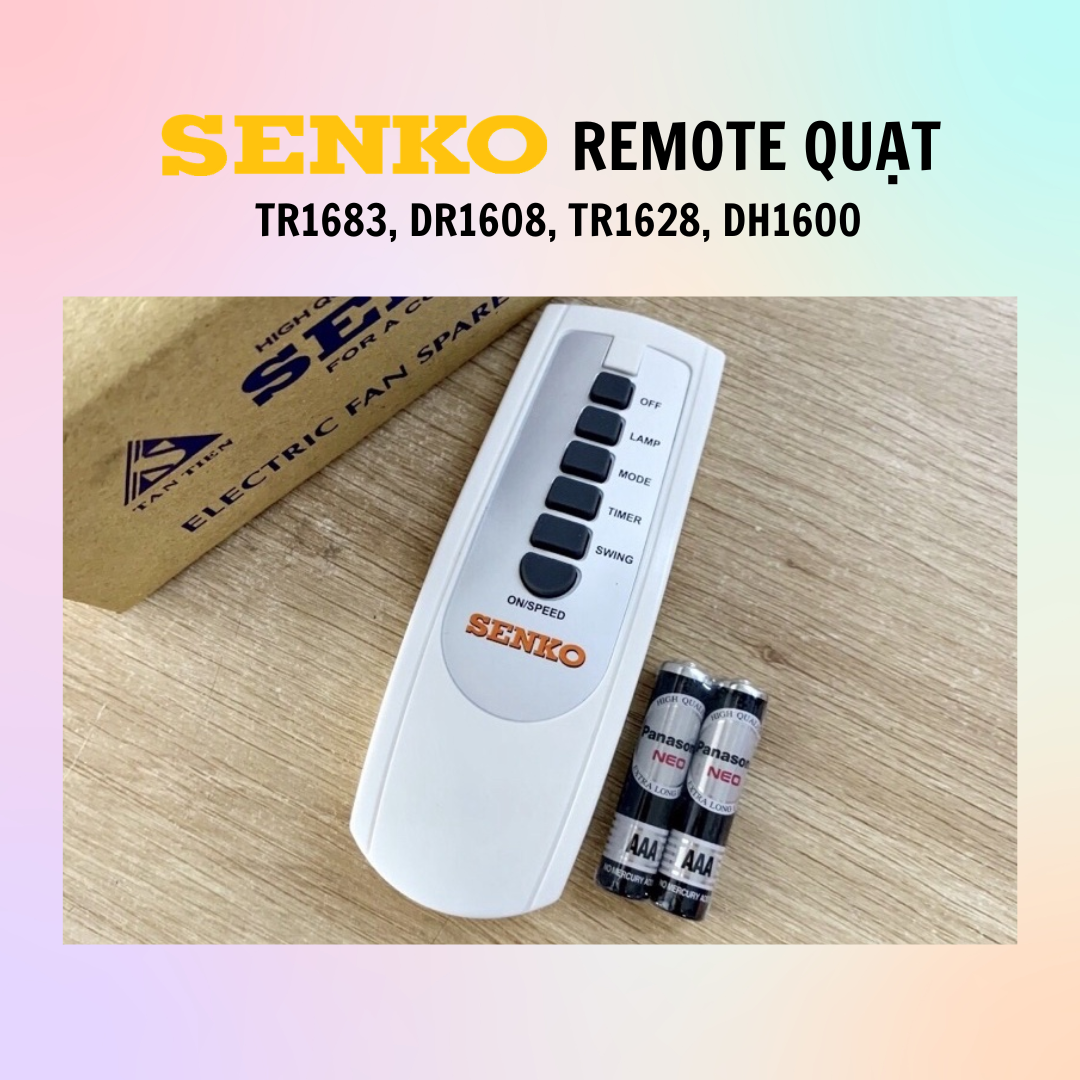 Remote Điều Khiển Quạt Senko Mã TR1683, DR1608, TR1628, DH1600 - Hàng Chính Hãng - Remote Điều Khiển Tiện Lợi