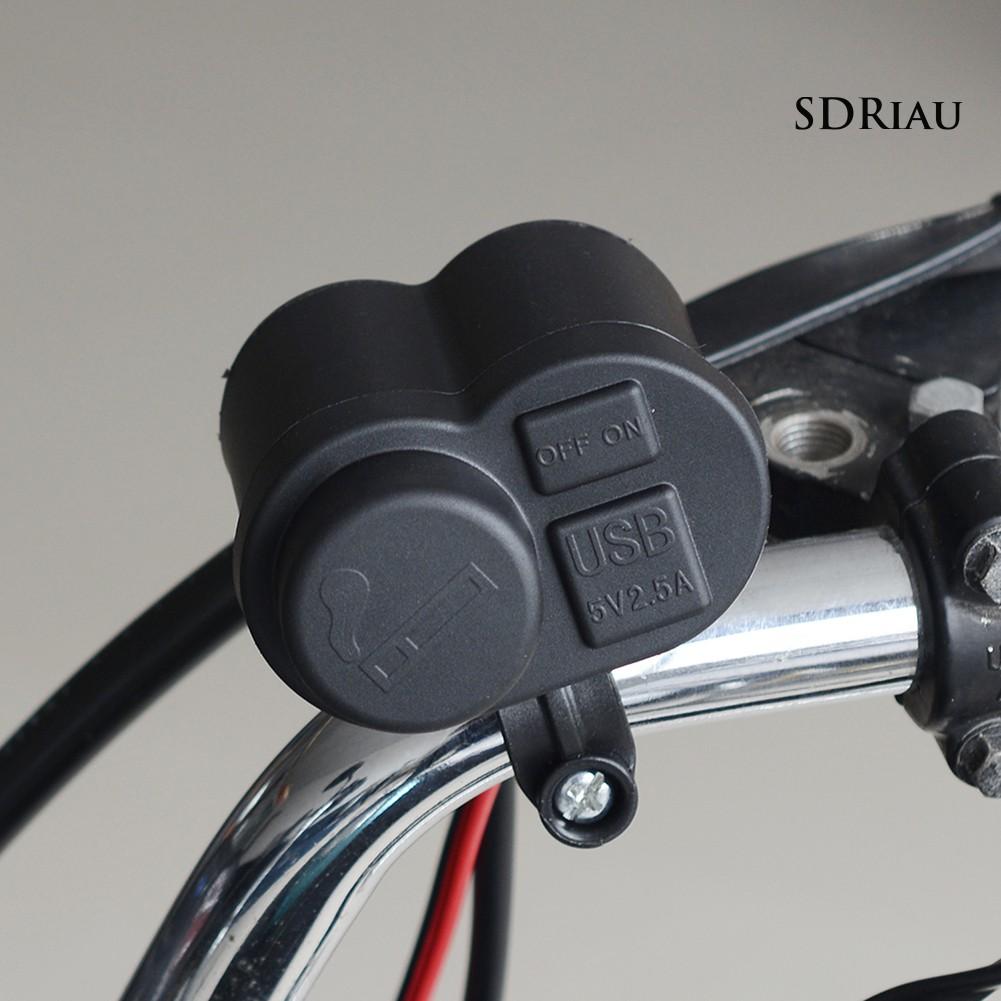 Tẩu Sạc Hai Cổng Usb Cho Xe Mô Tô Tiện Dụng