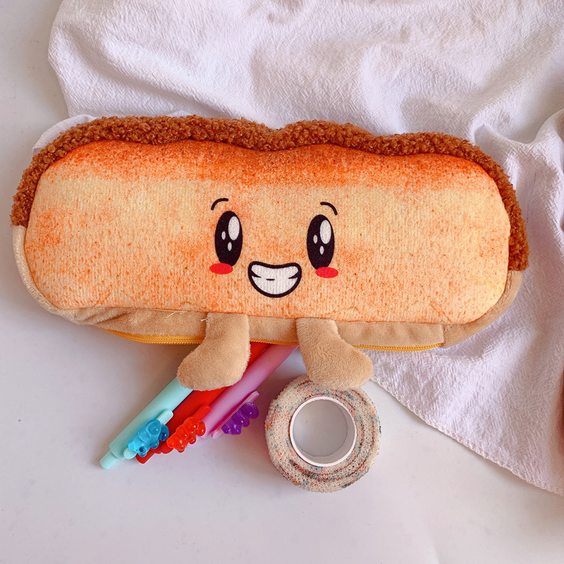 Túi Đựng Bút Hình Bánh Mì Nhồi Bông Sáng Tạo Vui Nhộn Sức Chứa Lớn - Hàng Chính Hãng